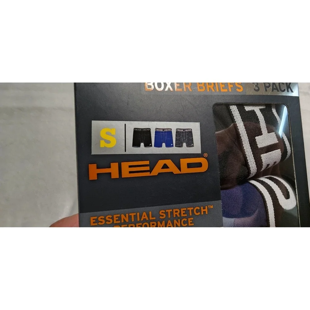 HEAD‎ Men's Cotton Essentials Breathable Boxer Briefs 3 pack Size Small NEW